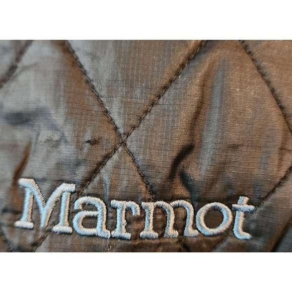 Marmot Vest Womens Small Black Logo Classic Quilted Puffer Outdoor Ski Hiking - Picture 12 of 12